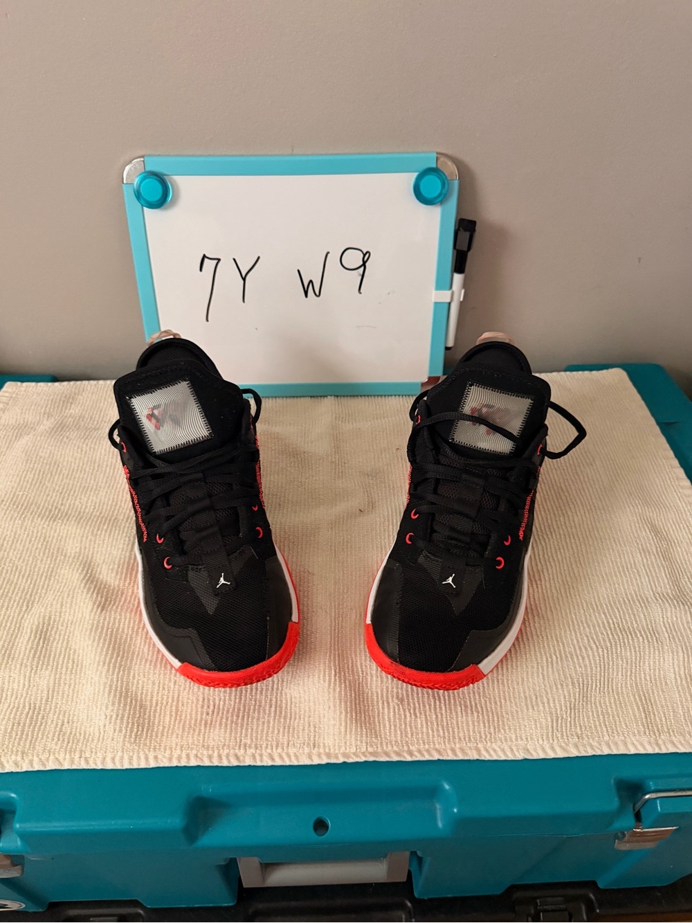 Jordan Kids Black and Red Basketball Sneakers
